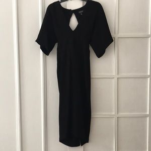 TOPSHOP size 4 cut out black midi dress